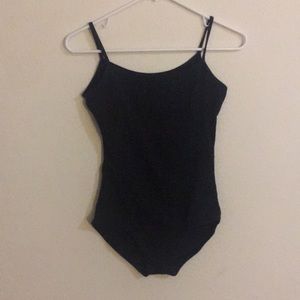 Black cotton leotard/bodysuit